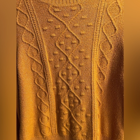 Lucky Brand | Bobble Cable Knit Sweater Cathay Spice | Women L - Picture 5 of 7